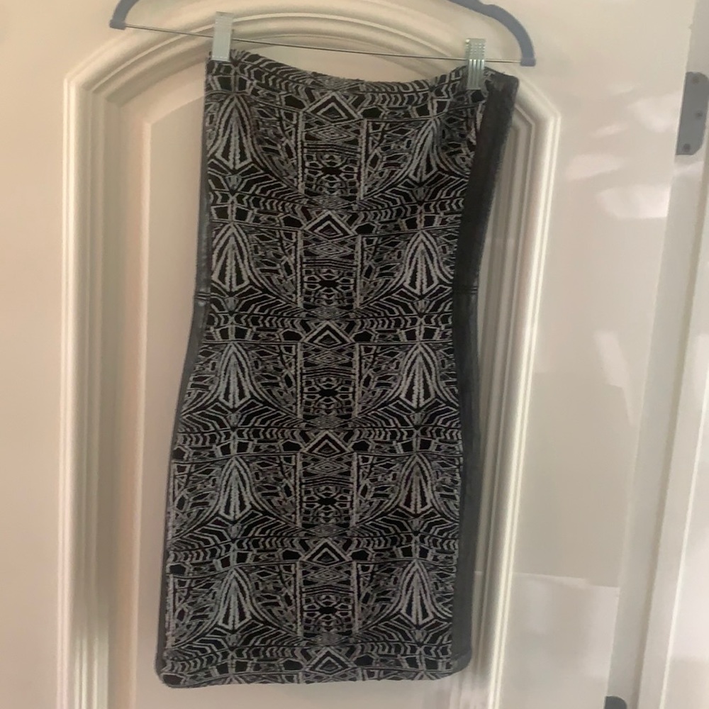 Sky Dress Black White Leather Detail - NWT $178